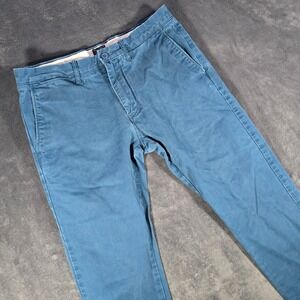 J  Crew Broken In Chinos Pants Casual Everyday Blue Cotton Mens Size 31x32